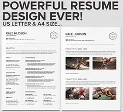 个人简历模板(INDD/DOCX/PSD)：Clean Resume CV - Hudson